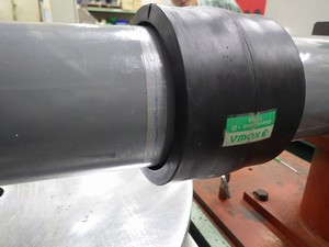 スリーブジョイント（スライド式継ぎ手）の耐水圧試験の接続部拡大